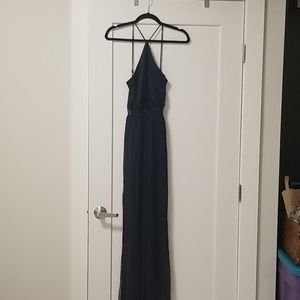 Bcbg generation navy maxi halter dress